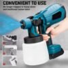 ·Pistola de Pulverización Eléctrica de 1000ML con 2 Baterías Incluidas Pulverizador de Pintura Inalámbrico