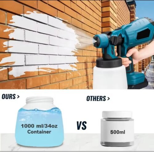 ·Pistola de Pulverización Eléctrica de 1000ML con 2 Baterías Incluidas Pulverizador de Pintura Inalámbrico