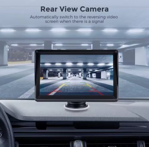 Radio Portátil para Coche con Pantalla Táctil 7 Pulgadas, Reproductor de Vídeo Multimedia, CarPlay Inalámbrico y Bluetooth 5.0, Función de Transmisión FM, Tarjetas TF y USB, Android Auto Compatible