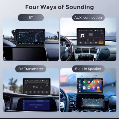 Radio Portátil para Coche con Pantalla Táctil 7 Pulgadas, Reproductor de Vídeo Multimedia, CarPlay Inalámbrico y Bluetooth 5.0, Función de Transmisión FM, Tarjetas TF y USB, Android Auto Compatible