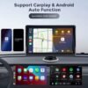 Radio Portátil para Coche con Pantalla Táctil 7 Pulgadas, Reproductor de Vídeo Multimedia, CarPlay Inalámbrico y Bluetooth 5.0, Función de Transmisión FM, Tarjetas TF y USB, Android Auto Compatible