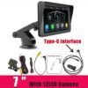 Radio Portátil para Coche con Pantalla Táctil 7 Pulgadas, Reproductor de Vídeo Multimedia, CarPlay Inalámbrico y Bluetooth 5.0, Función de Transmisión FM, Tarjetas TF y USB, Android Auto Compatible