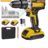 Taladro con Martillo Inalámbrico 2 Baterías 32 Ajustes de Par 2 Velocidades Maletín para Reparación