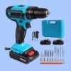 Tornillo con Martillo Inalámbrico 2 Baterías 32 Ajustes de Par 2 Velocidades Maletín para Reparación