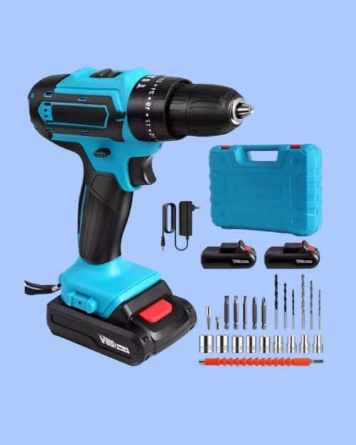 Tornillo con Martillo Inalámbrico 2 Baterías 32 Ajustes de Par 2 Velocidades Maletín para Reparación