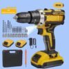 Taladro con Martillo Inalámbrico 2 Baterías 32 Ajustes de Par 2 Velocidades Maletín para Reparación
