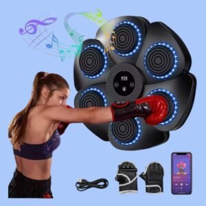 Máquina de Entrenamiento de Boxeo Inteligente con Bluetooth, 6 Objetivos, Conecta a Teléfono, Luz y Sonido, Ideal para Boxeo Completo y Efectivo