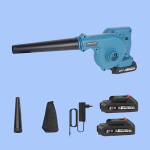 Soplador/Aspirador Eléctrico Inalámbrico con 2 Baterías 21V 7500mAh Doble Función para Hojas y Polvo 18000 RPM 150 MPH Ideal para Patios y Hogares