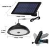 Luz Solar con 2 Lámparas Impermeables 156 LED Sensor de Movimiento Control Remoto Panel Solar 3.7W 4 Modos de Iluminación Ideal para Exteriores