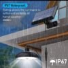 Luz Solar con 2 Lámparas Impermeables 156 LED Sensor de Movimiento Control Remoto Panel Solar 3.7W 4 Modos de Iluminación Ideal para Exteriores