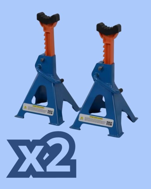 Juego de 2 Caballetes/Borriquetas 3 Toneladas Capacidad 3000 kg Altura Ajustable 300-410 mm Diseño Compacto y Plegable Estructura Reforzada 6 kg