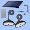 Luz Solar con 2 Lámparas Impermeables 156 LED Sensor de Movimiento Control Remoto Panel Solar 3.7W 4 Modos de Iluminación Ideal para Exteriores